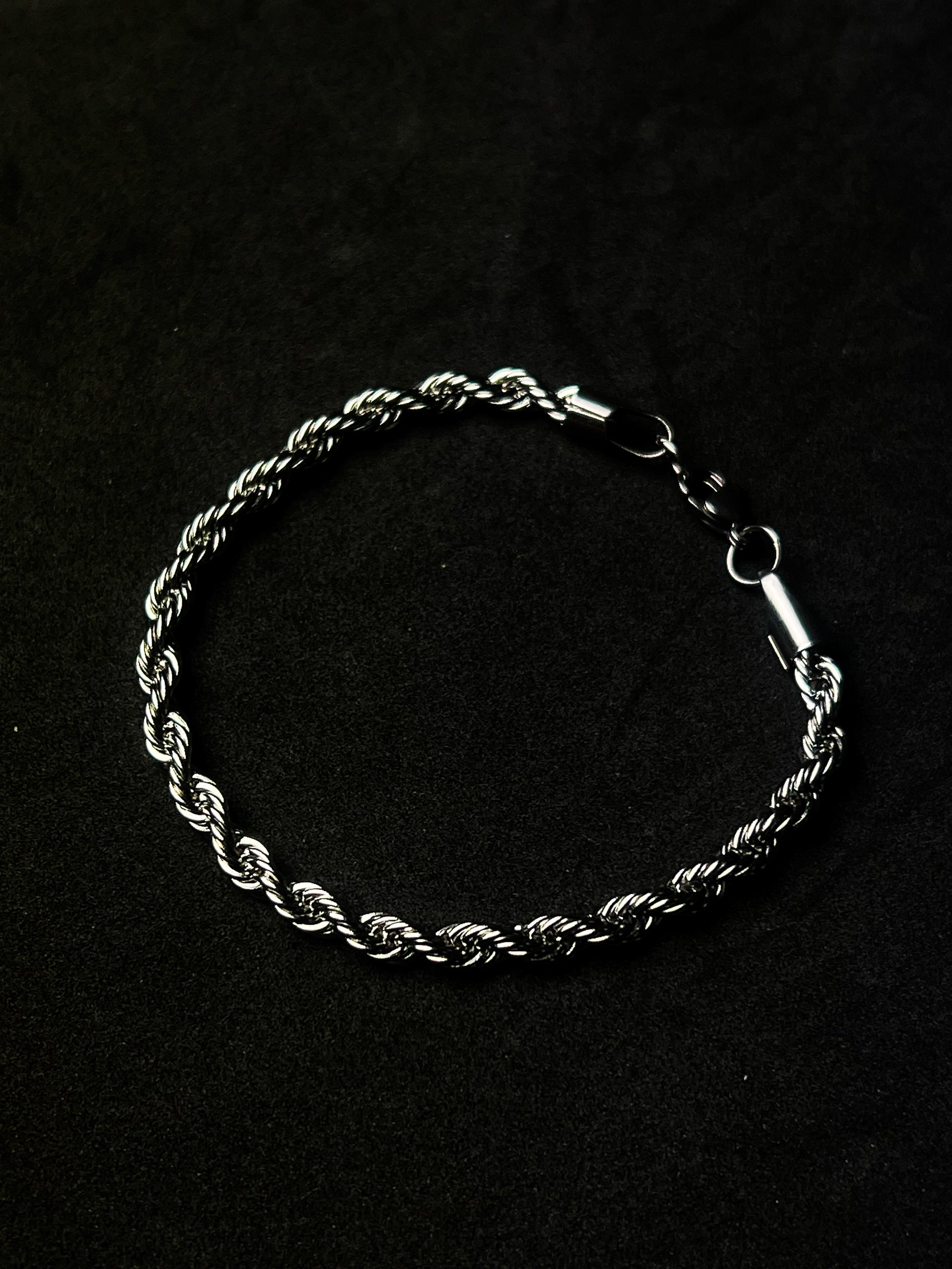 Pulseira Torcida - Prata / Aço Inox / Masculina