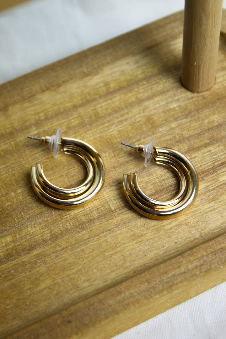 Brinco Argola Dupla  - Dourado