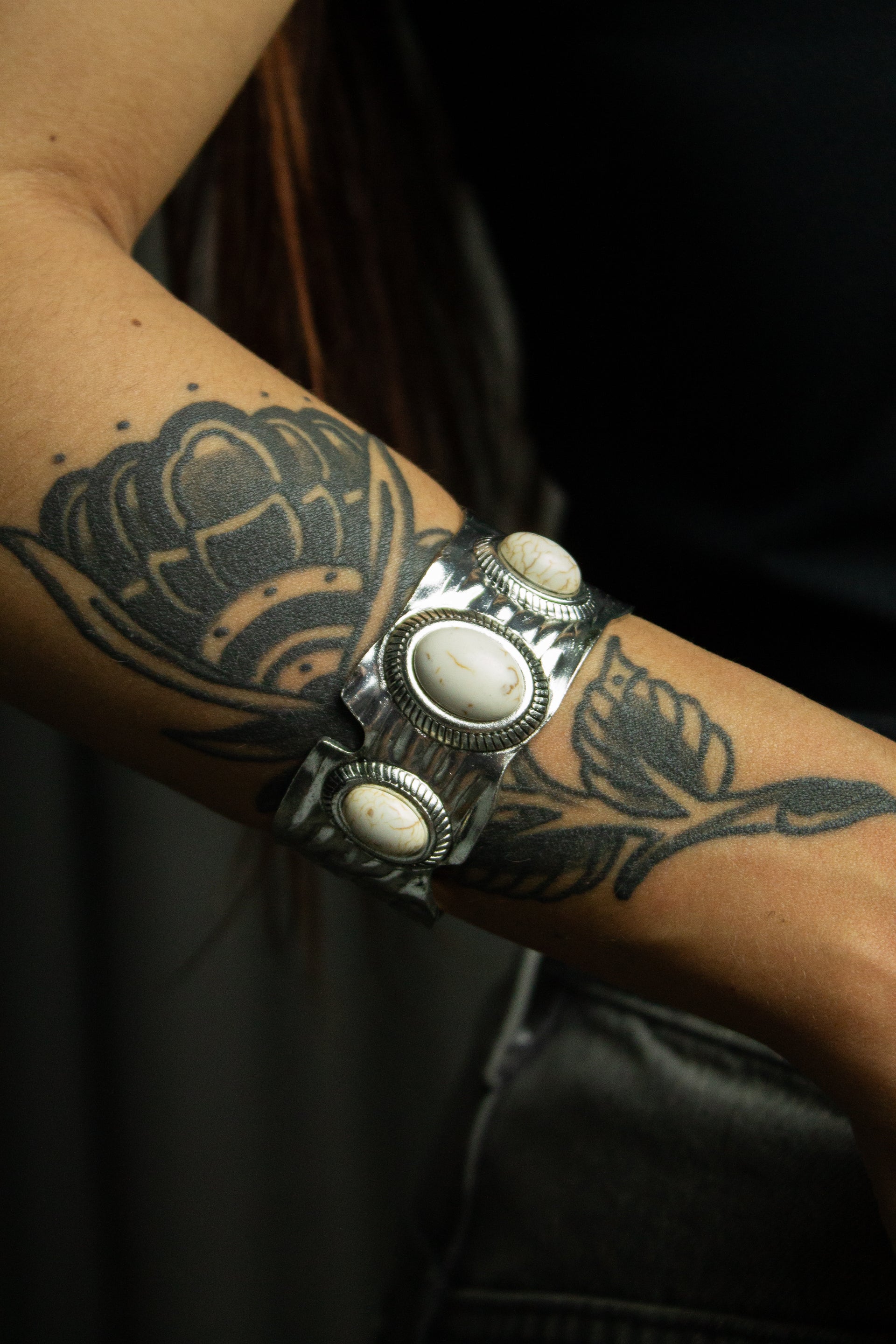 Bracelete Stones - Prata/Branco