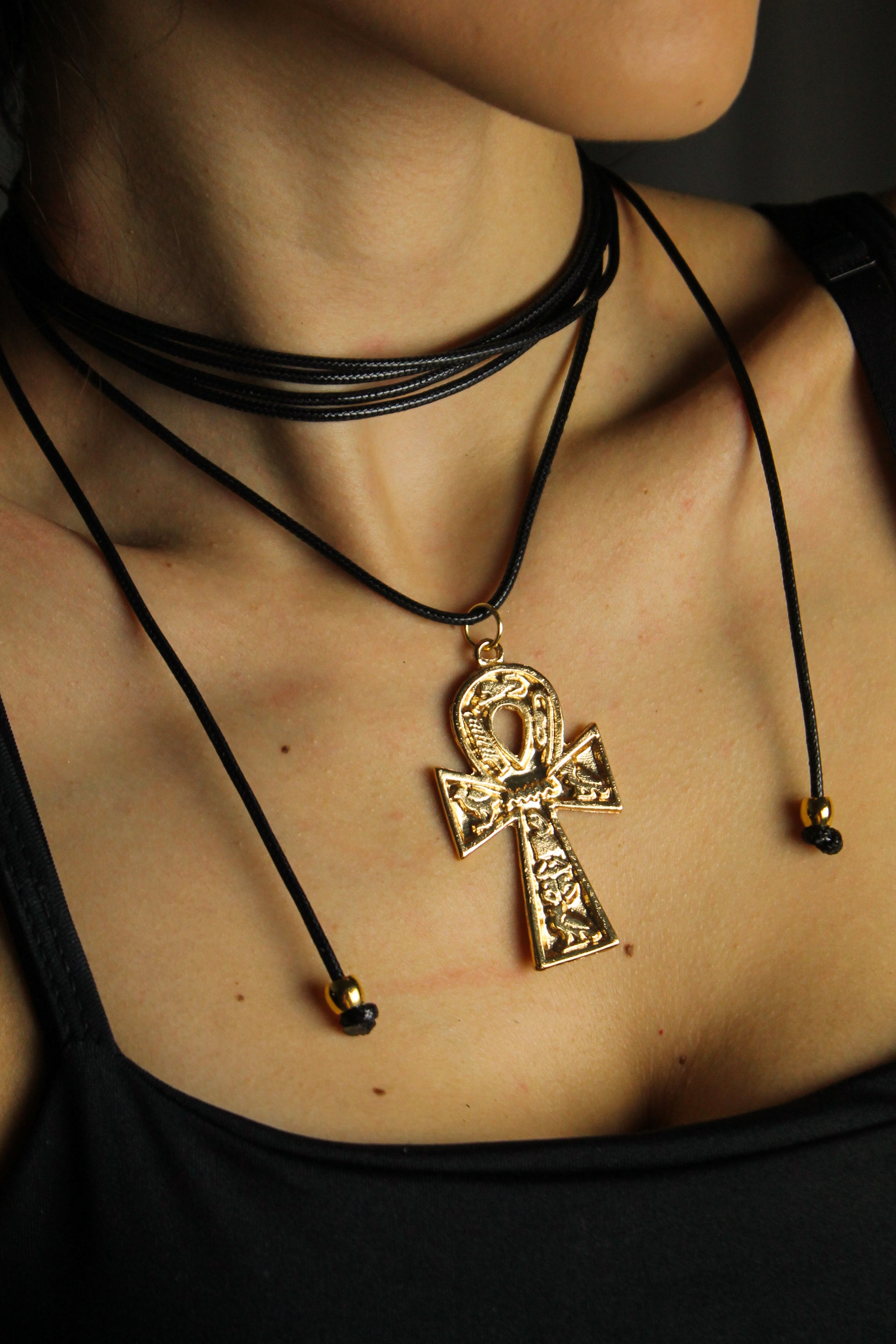 Colar Ankh - Dourado