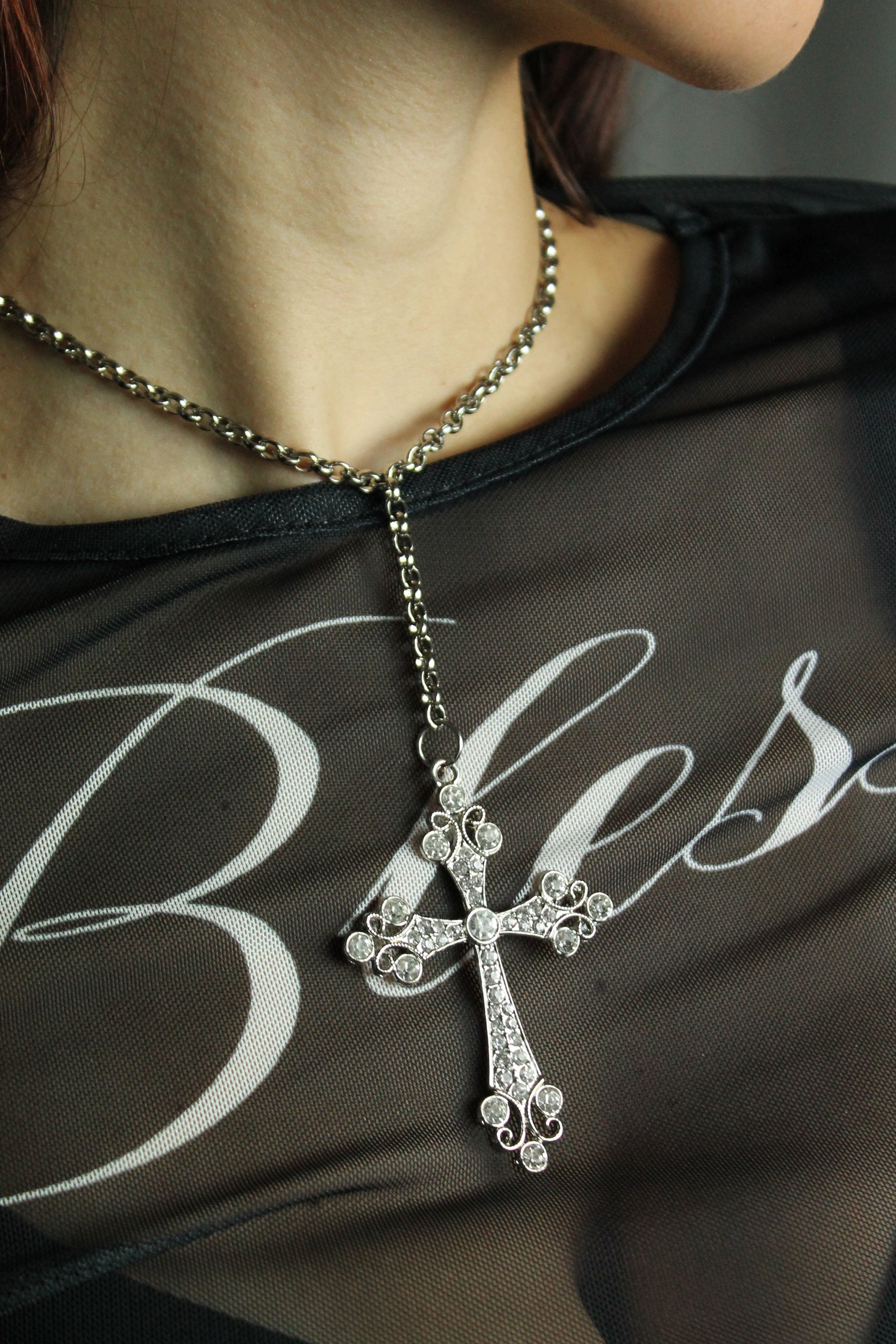 Colar Cruz Trinity - Prata