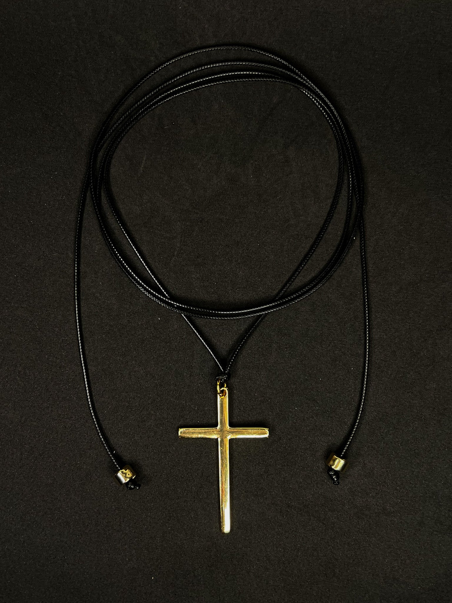 Colar Cruz Fita - Dourado