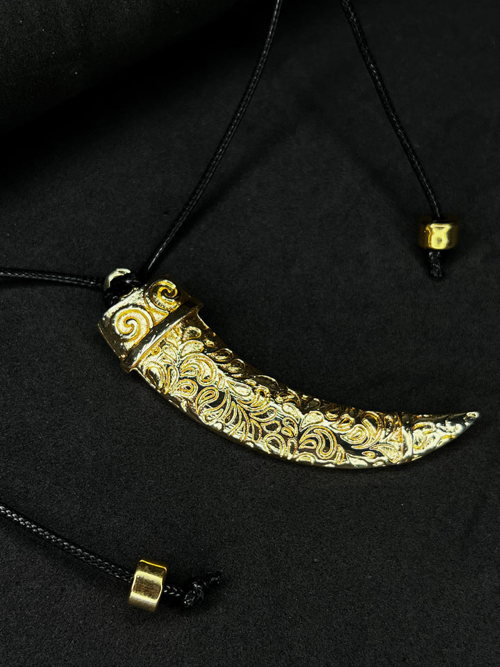 Colar Dente Fita - Dourado