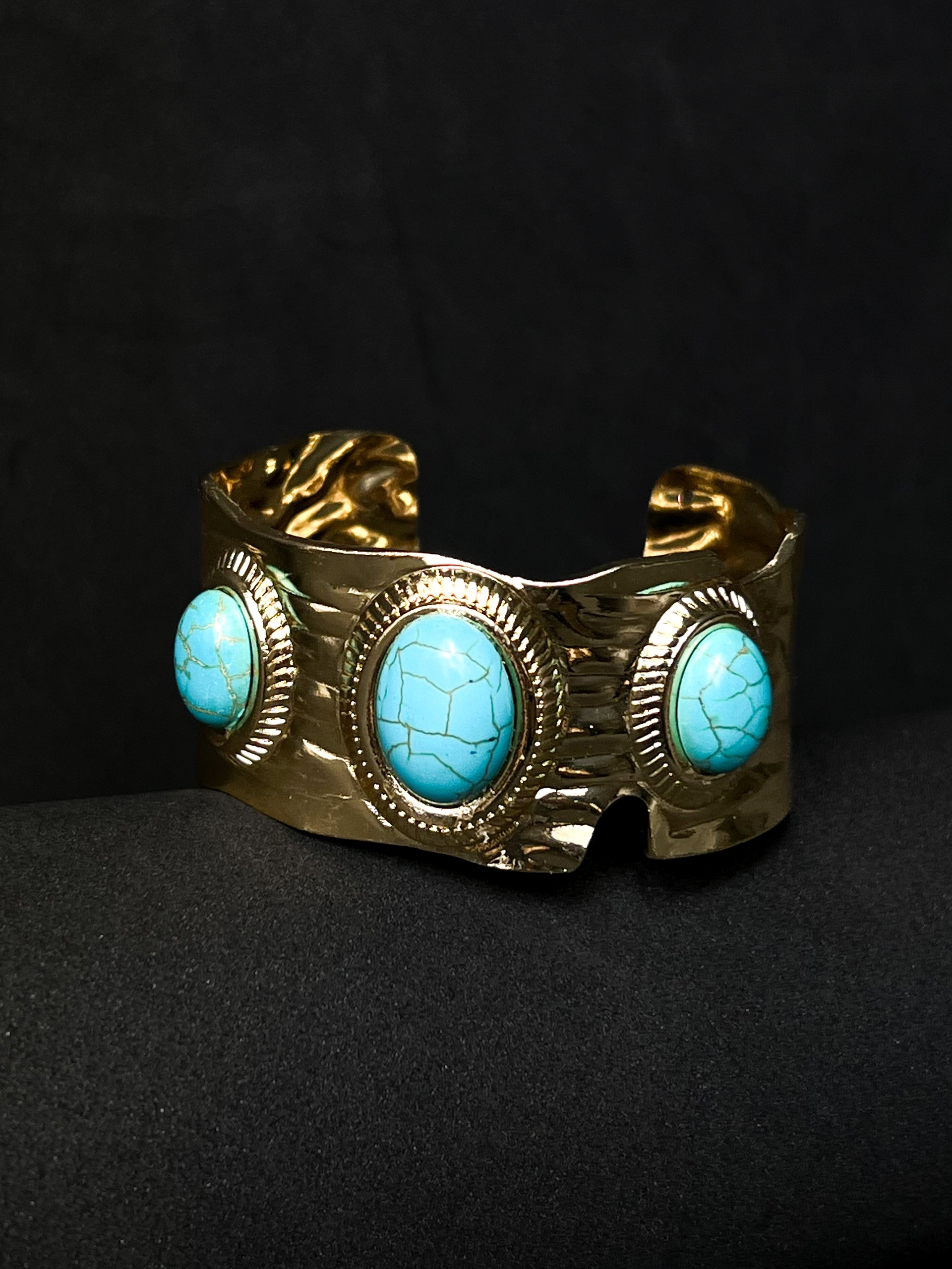 Bracelete Stones - Dourado/Azul