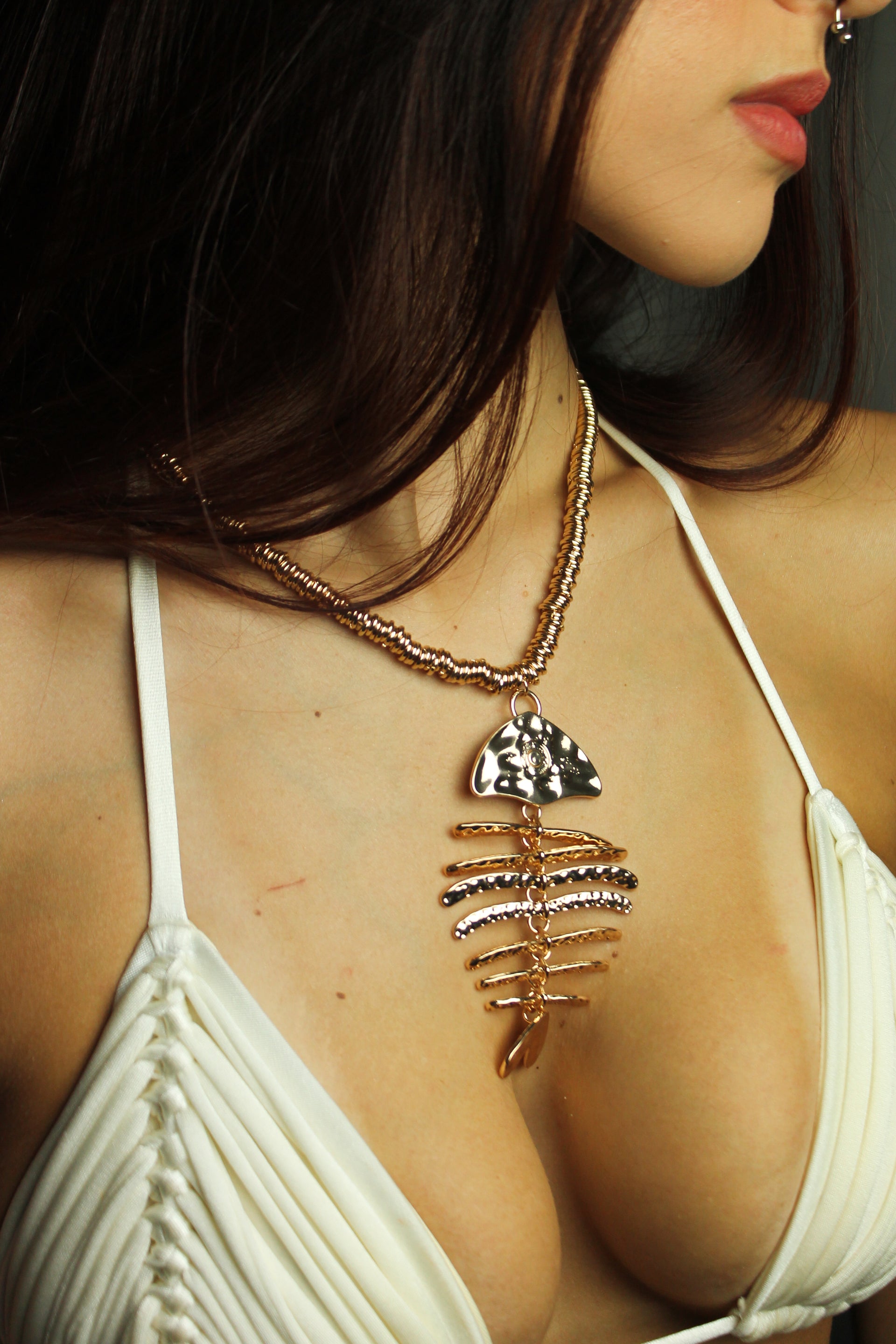 Colar Peixe Bold - Dourado