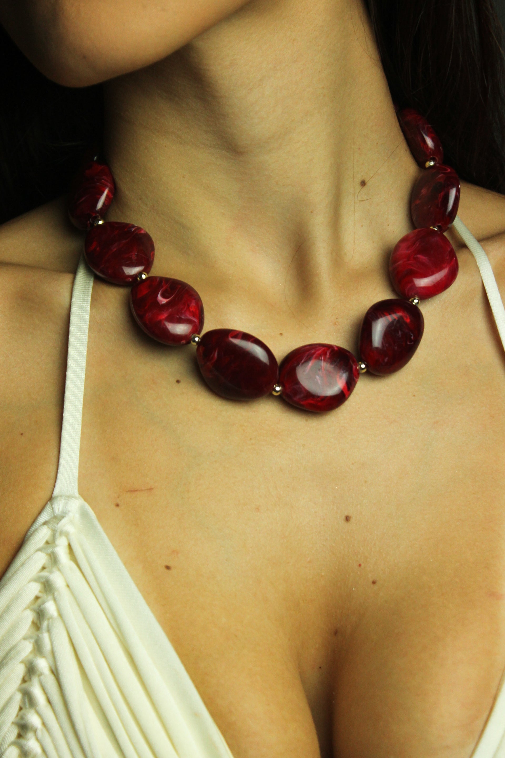 Colar Pedras - Vermelho