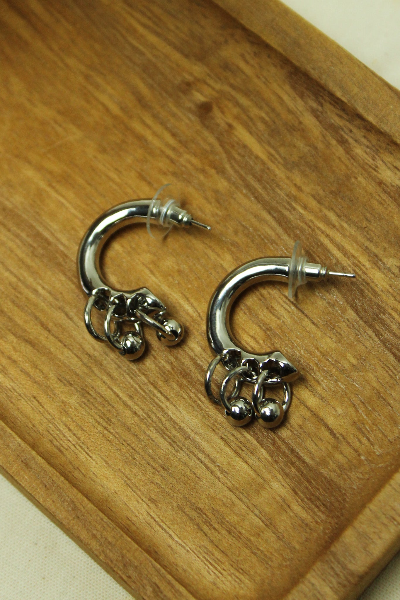 Brinco Argola Punk - Prata