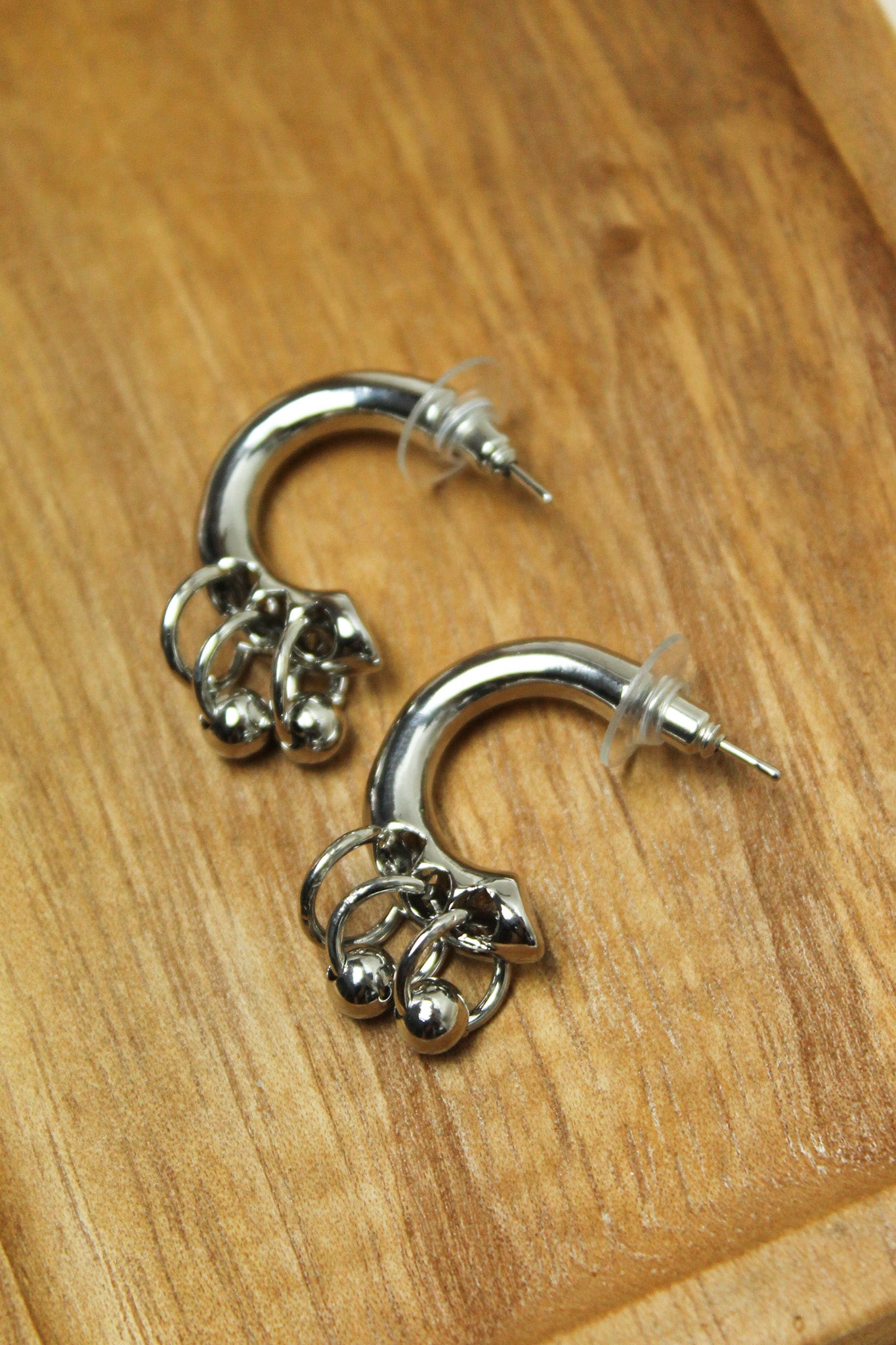 Brinco Argola Punk - Prata