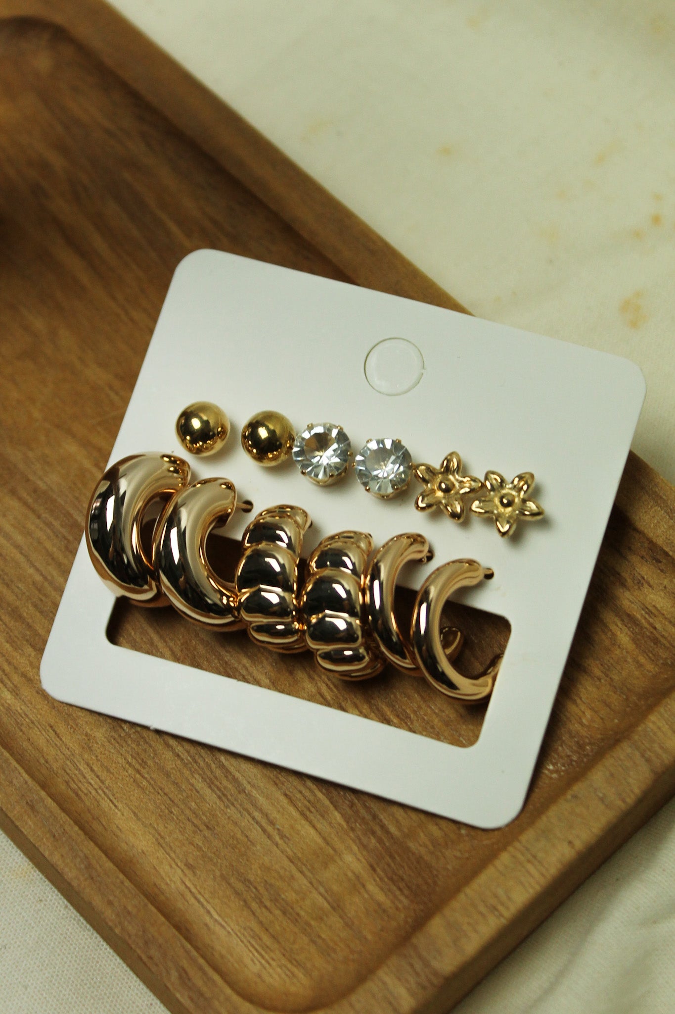 Kit 6 Brincos Daily - Dourado