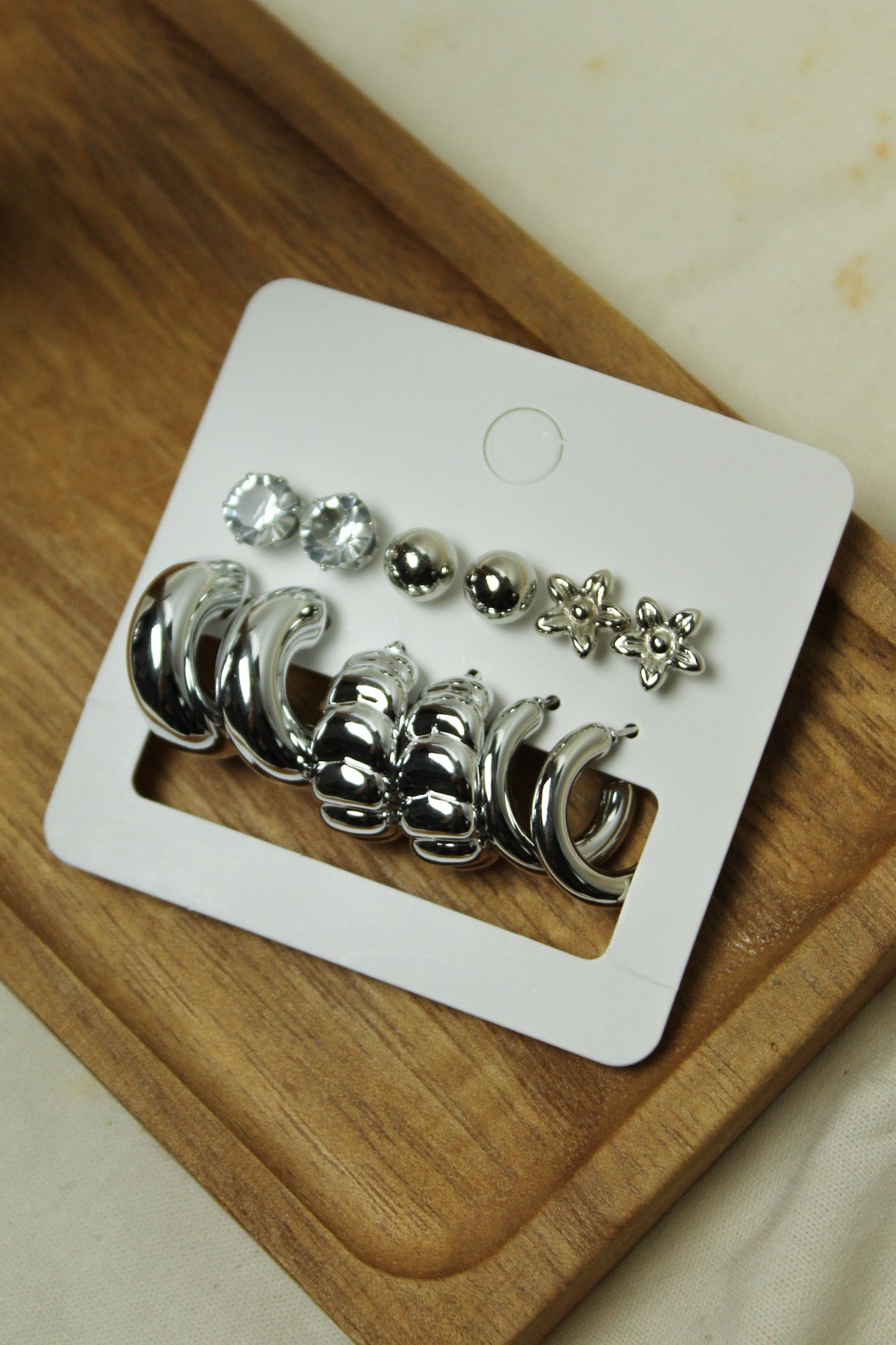 Kit 6 Brincos Daily - Prata