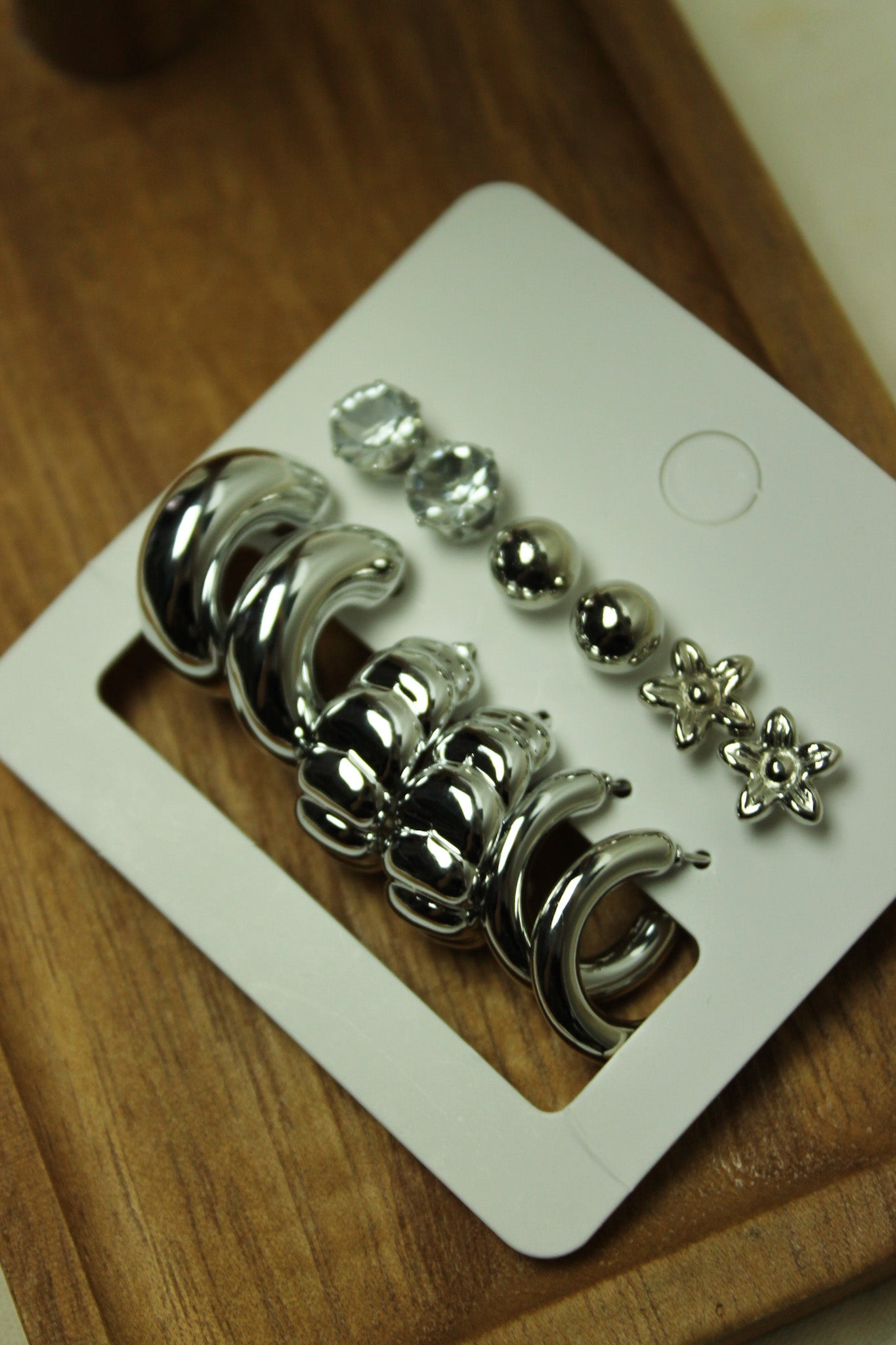 Kit 6 Brincos Daily - Prata