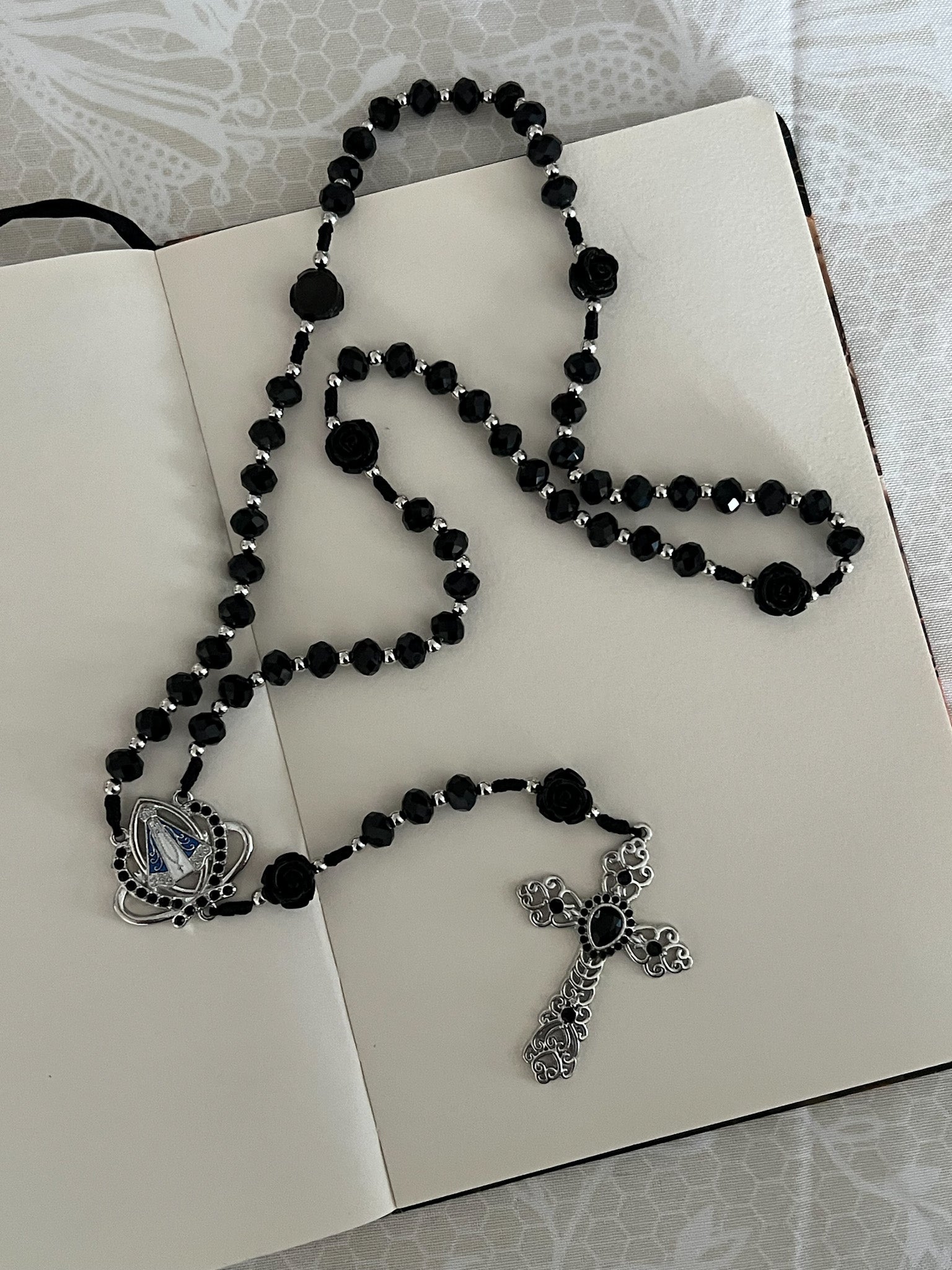 Colar Terço Holy Sin - Prata