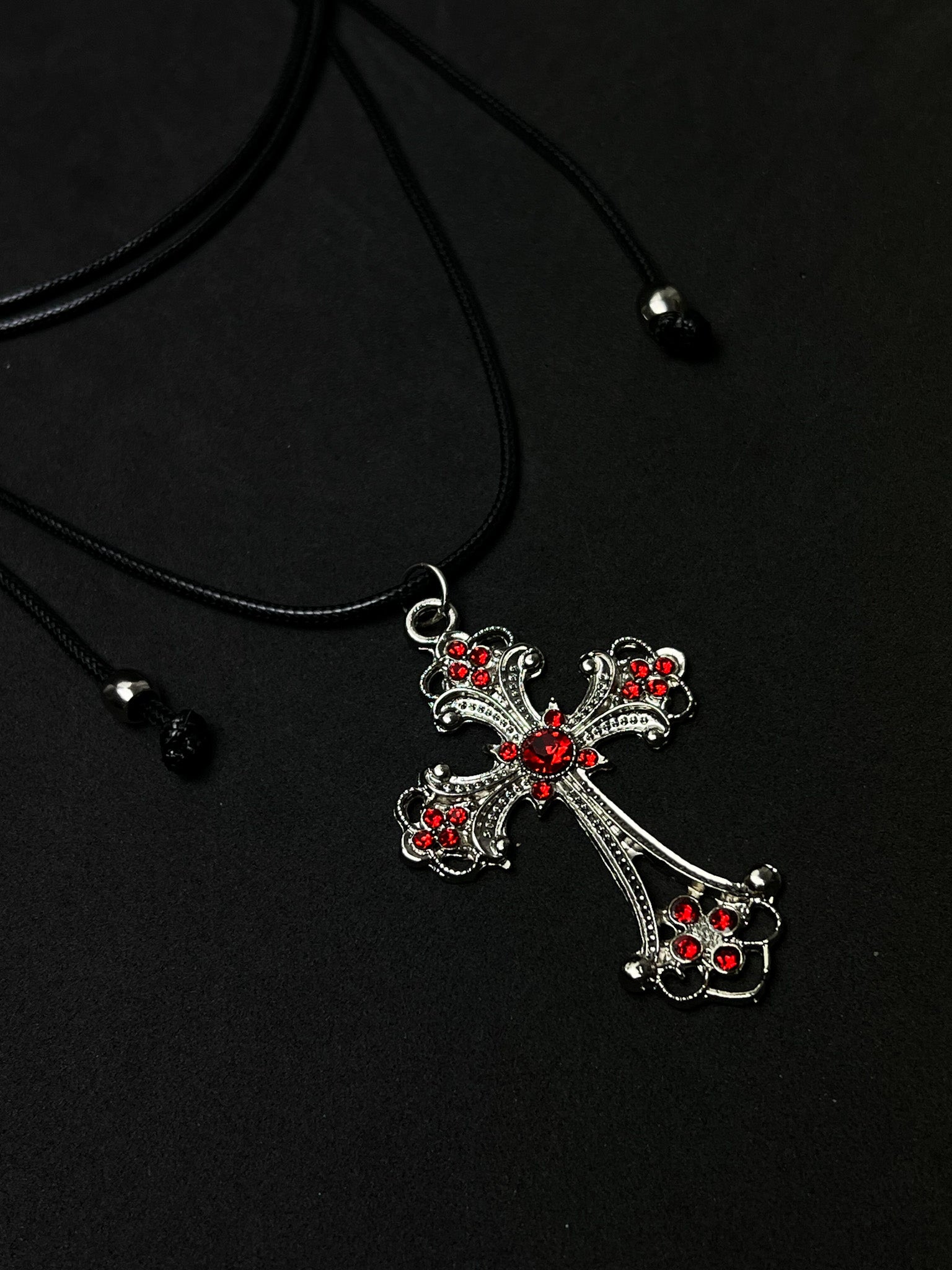 Colar Cruz Bloodstone - Prata