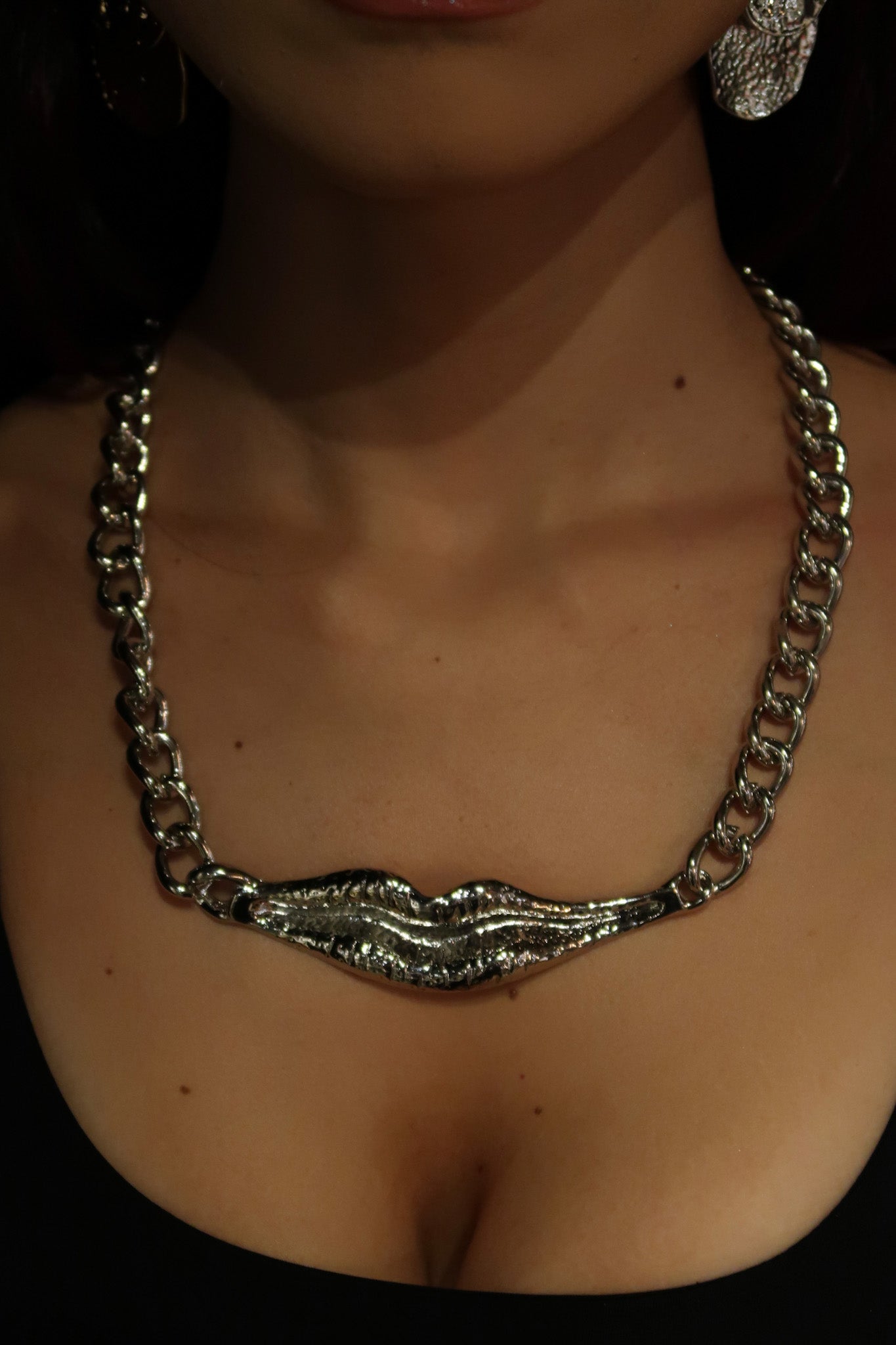 Colar Lip Chain - Prata