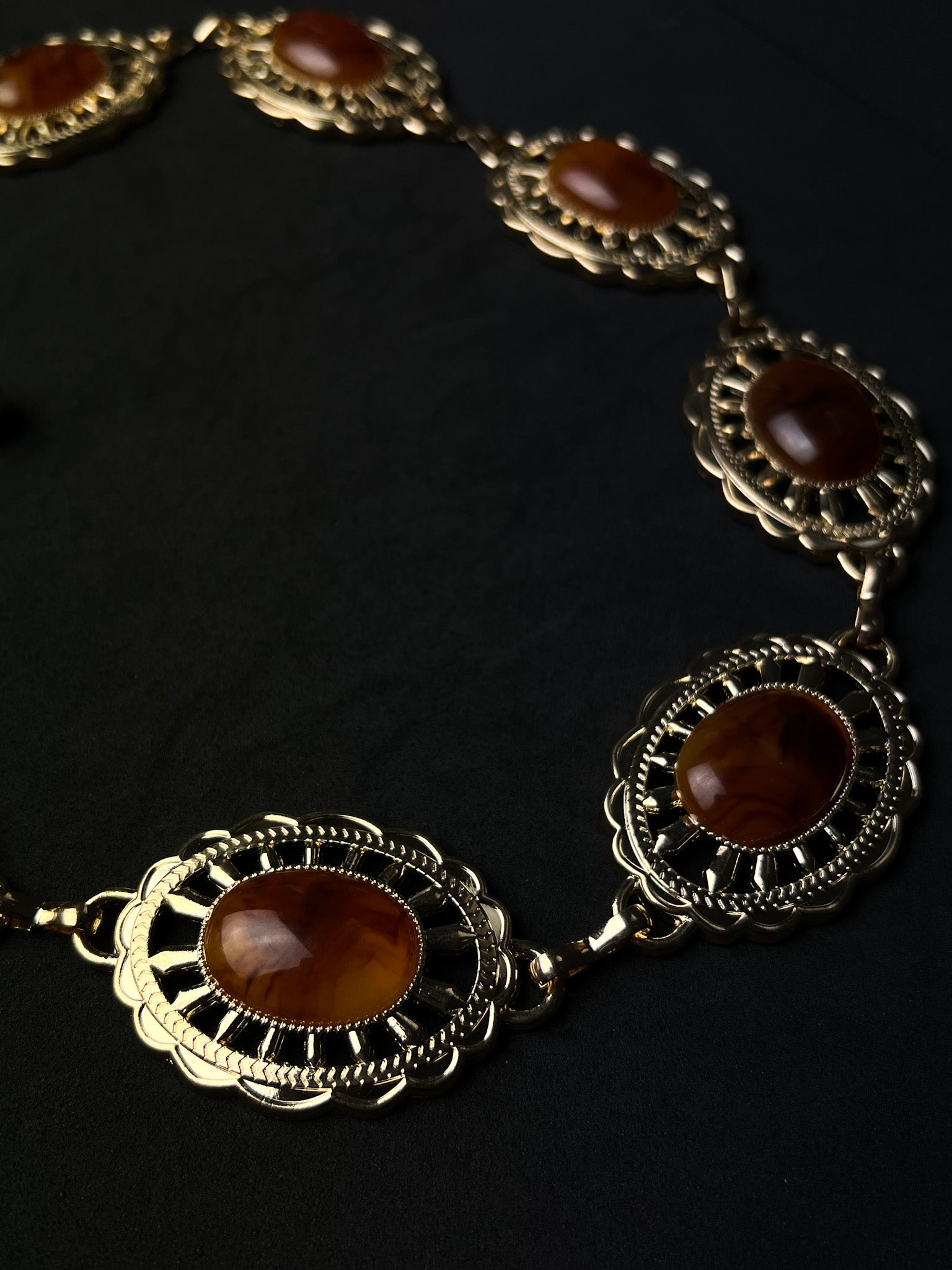 Bodychain Brown Stones - Dourado