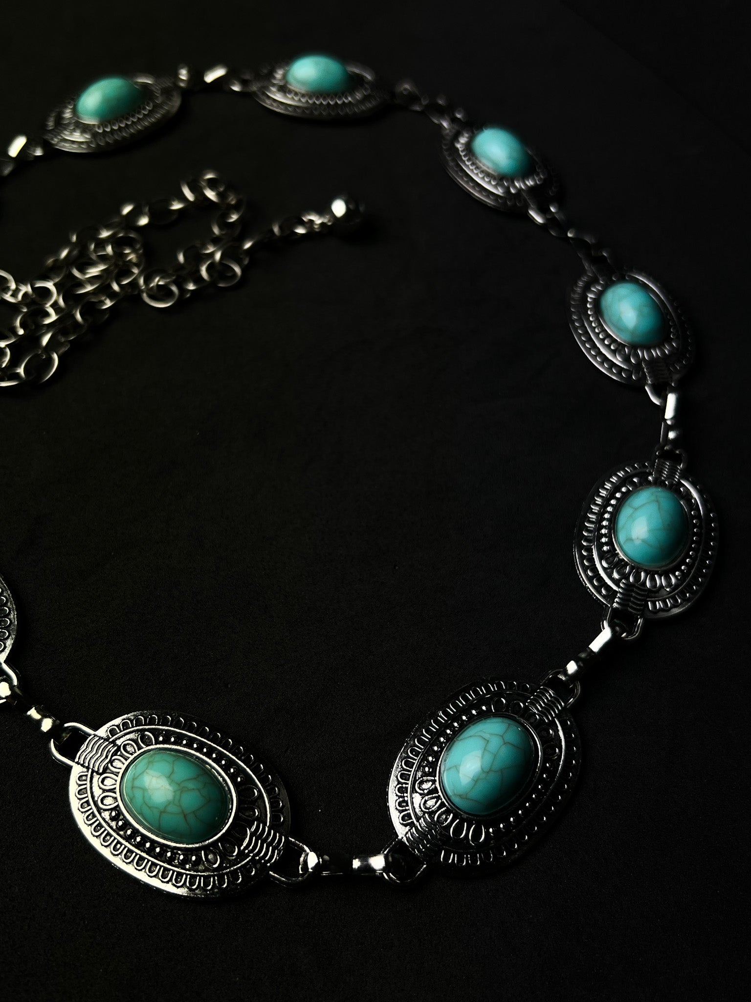 Bodychain Blue Stones - Prata