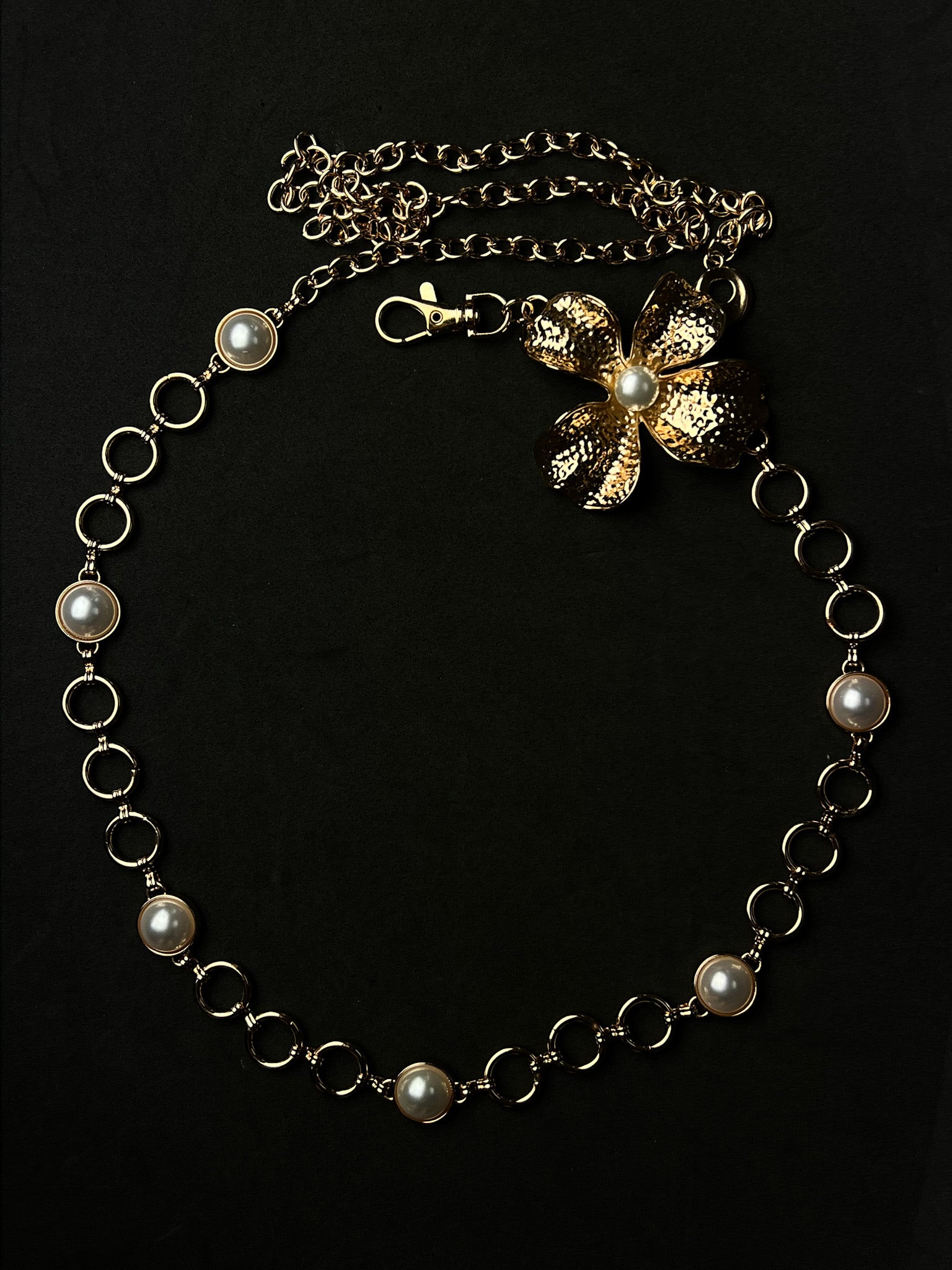 Bodychain Flor Perolada - Dourado