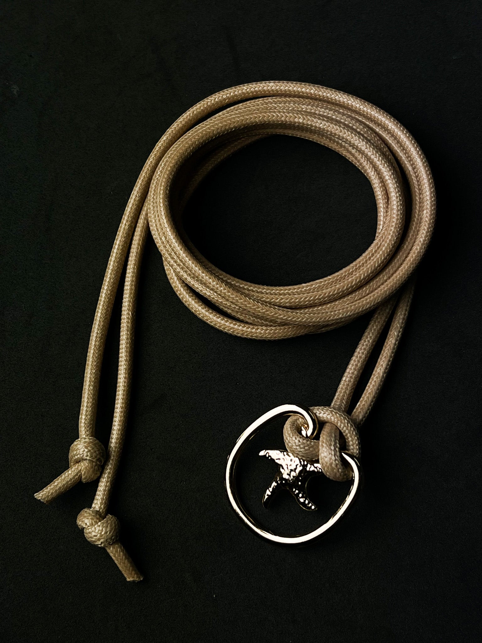 Bodychain/Cinto Corda - Beje/Dourado