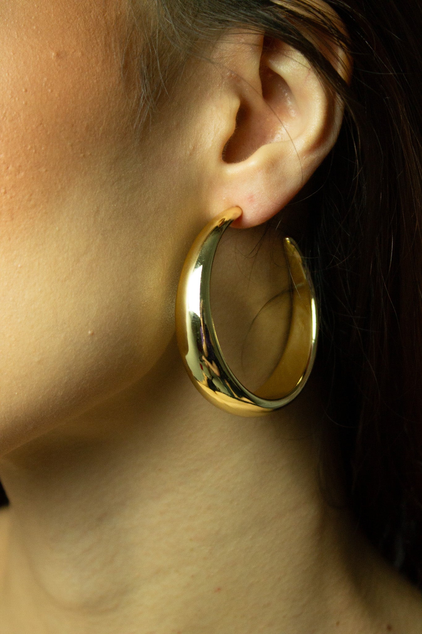 Brinco Argola Luna - Dourado