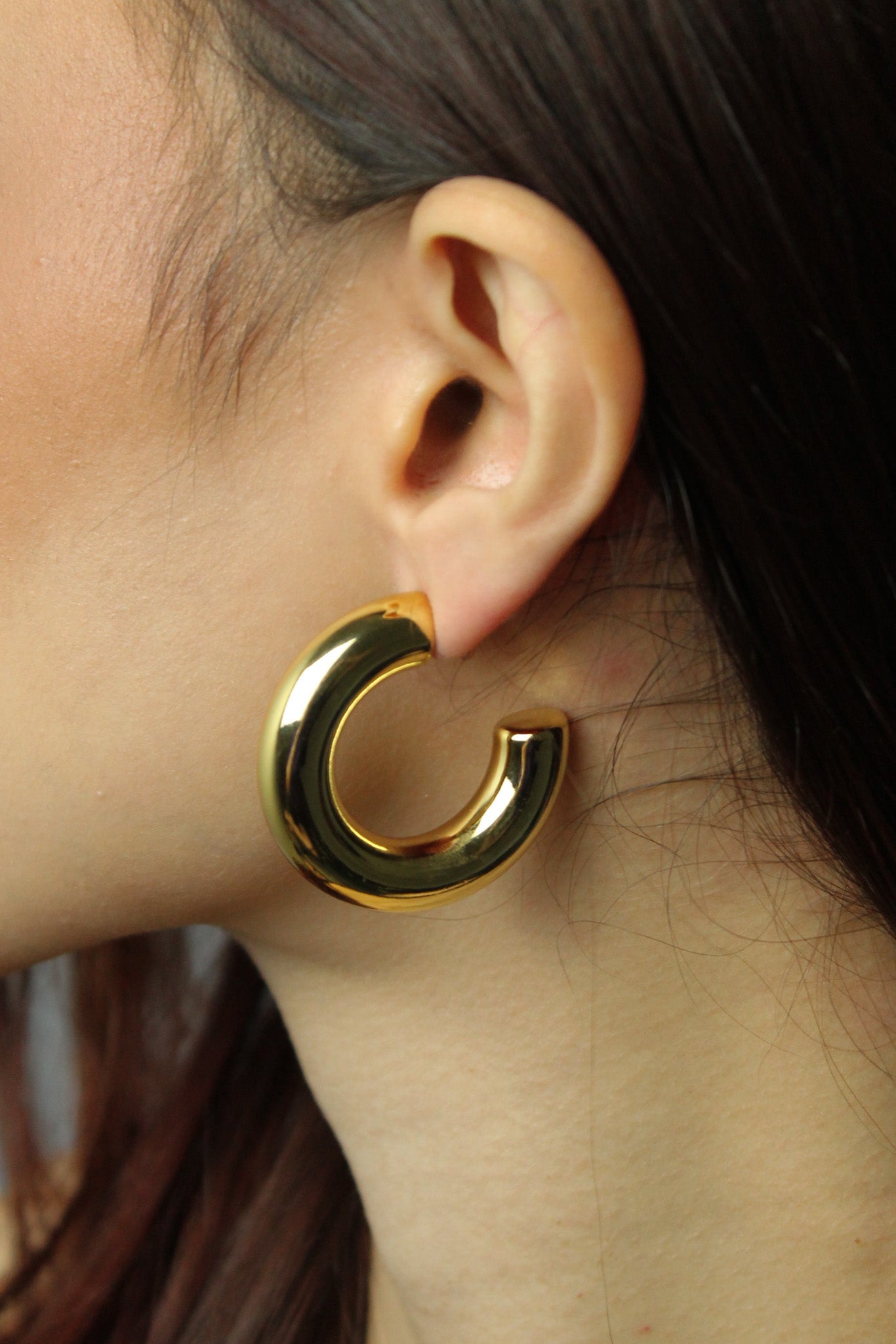 Brinco Argola Halo - Dourado