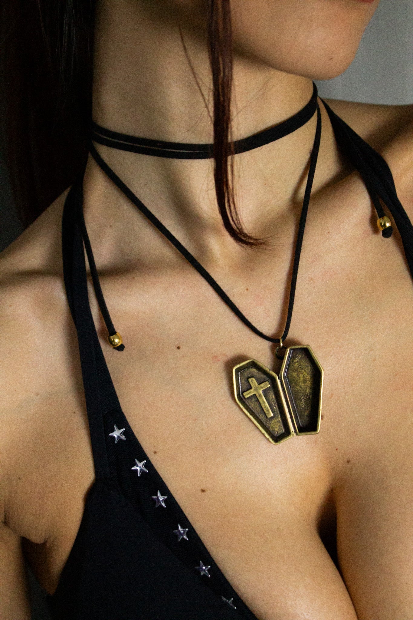 Colar Caixão - Dourado